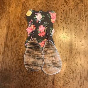 Leather hair-on cowhide custom earrings